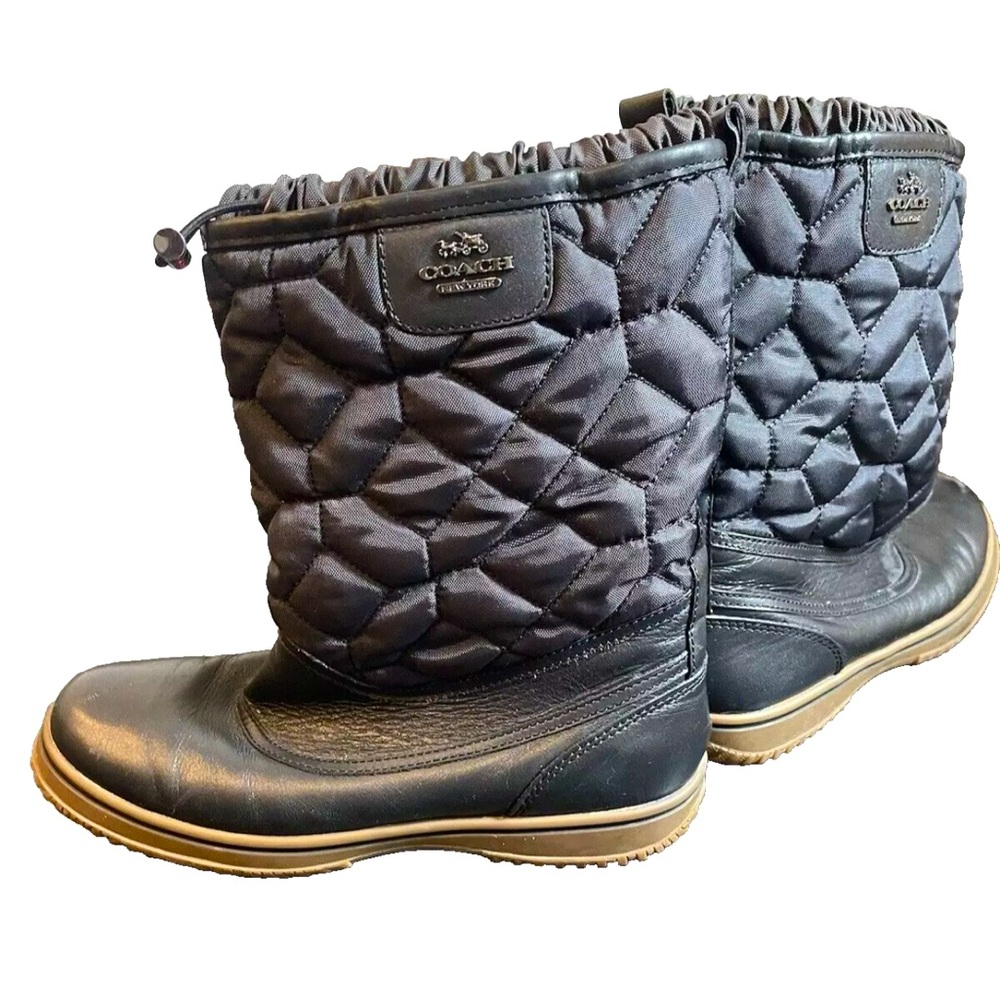 Authentic Coach Samara Leather Nylon Boots Size  8.5